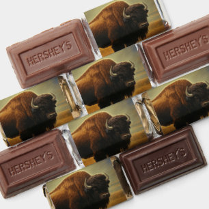 Buffalo Bison Sunset Silhouette Hershey's Miniatures