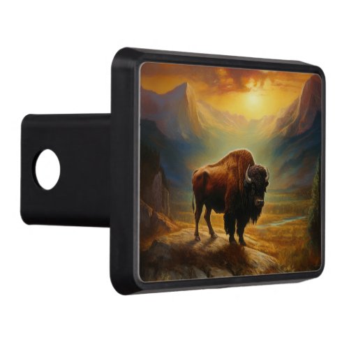 Buffalo Bison Sunset Silhouette Hitch Cover