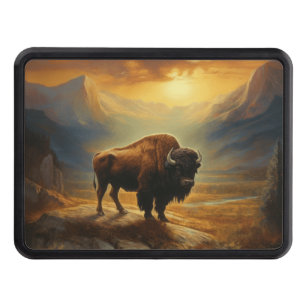 Buffalo Bison Sunset Silhouette Hitch Cover
