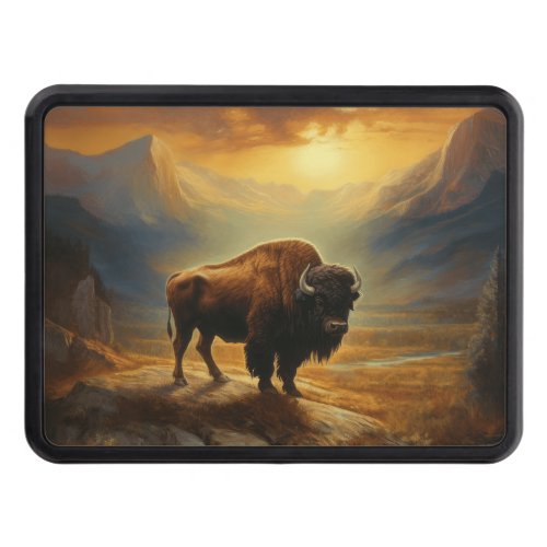 Buffalo Bison Sunset Silhouette Hitch Cover