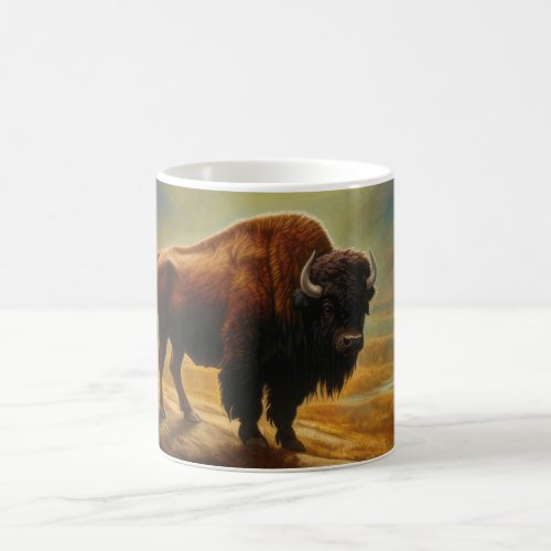 Buffalo Bison Sunset Silhouette Magic Mug