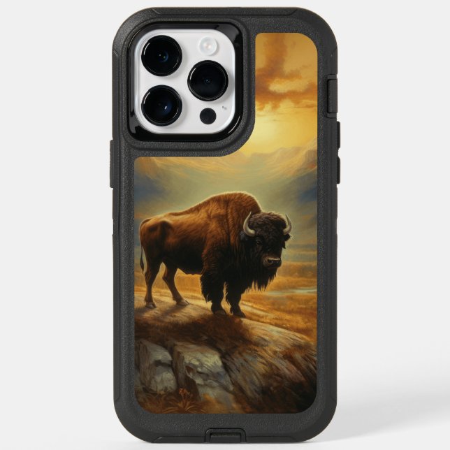 Buffalo Bison Sunset Silhouette Otterbox iPhone Case (Back)