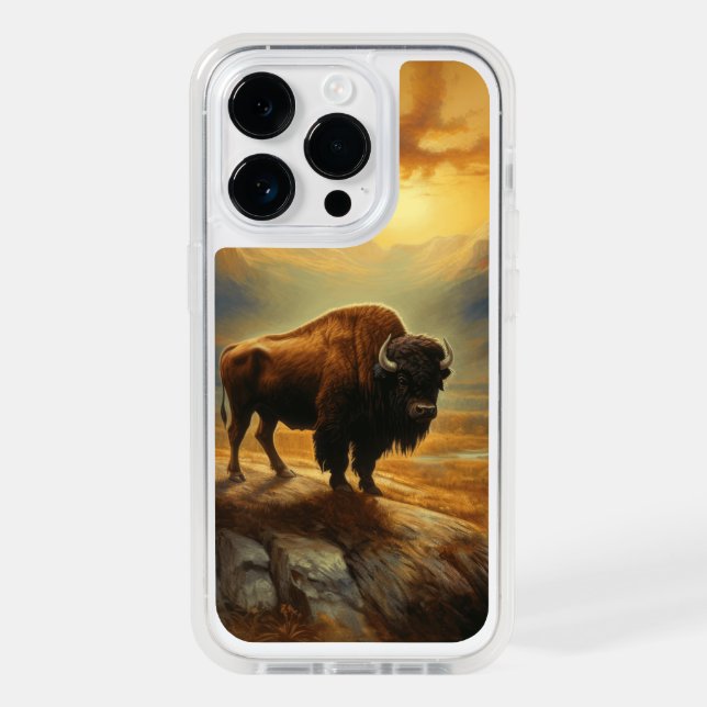 Buffalo Bison Sunset Silhouette Otterbox iPhone Case (Back)