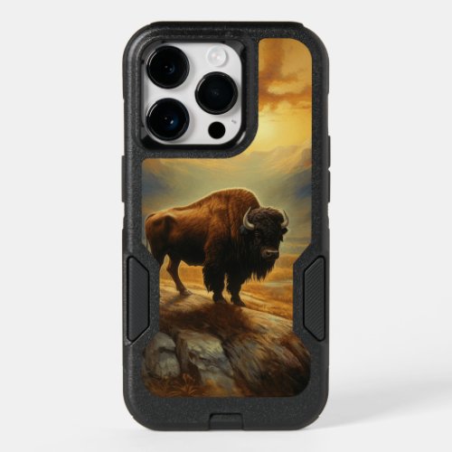 Buffalo Bison Sunset Silhouette OtterBox iPhone 14 Pro Case