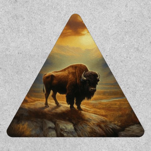 Buffalo Bison Sunset Silhouette  Patch