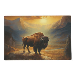 Buffalo Bison Sunset Silhouette  Placemat