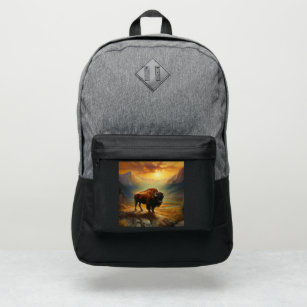 Buffalo Bison Sunset Silhouette Port Authority® Backpack