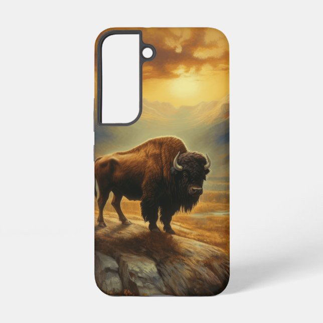 Buffalo Bison Sunset Silhouette  Samsung Galaxy Case (Back)