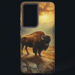 Buffalo Bison Sunset Silhouette  Samsung Galaxy S21 Ultra Case<br><div class="desc">Capture the untamed beauty of the American West with our breathtaking Sunset Buffalo Bison Silhouette Art Print. Set against a backdrop of a radiant, amber-hued sunset, a majestic buffalo bison stands proudly on the horizon, its formidable presence magnified by the golden light. This stunning artwork celebrates the spirit of the...</div>