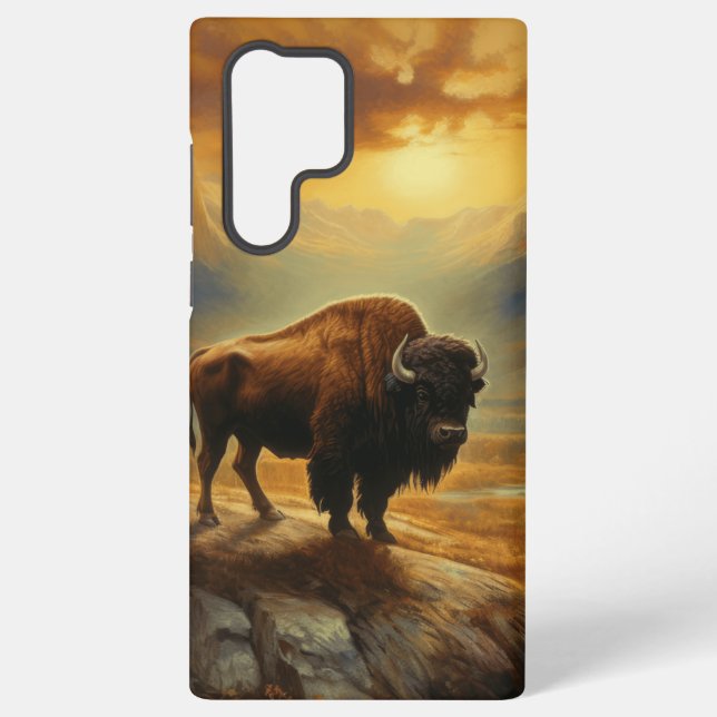 Buffalo Bison Sunset Silhouette  Samsung Galaxy Case (Back)