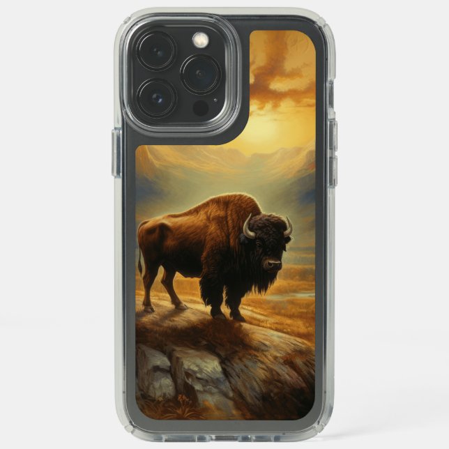 Buffalo Bison Sunset Silhouette Speck iPhone 13 Pro Max Case (Front)
