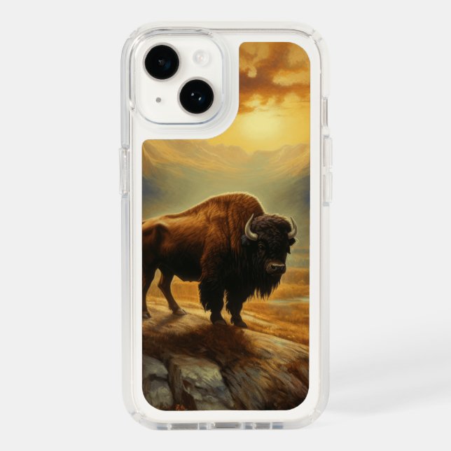 Buffalo Bison Sunset Silhouette Speck iPhone Case (Front)