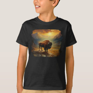 Buffalo Bison Sunset Silhouette T-Shirt