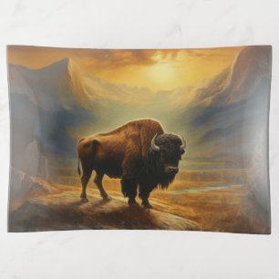 Buffalo Bison Sunset Silhouette  Trinket Tray