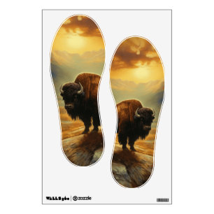 Buffalo Bison Sunset Silhouette Wall Decal