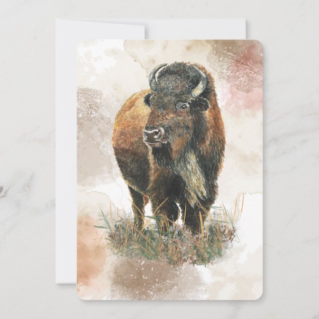  Buffalo Bison Wildlife Animal Park Family Reunion Invitation (Front)