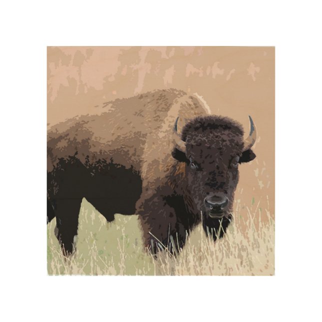 Buffalo / Bison Wood Wall Art (Front)