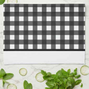Buffalo Black And White Checkered Kitchen Towel | Zazzle