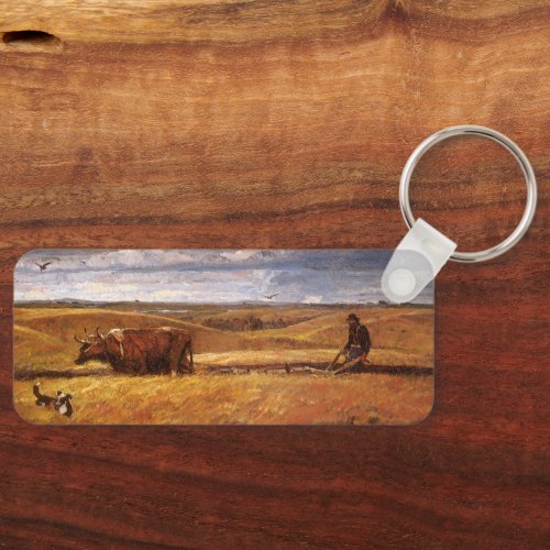 Buffalo Bones Plowed Under by Harvey Thomas Dunn Keychain