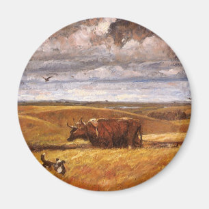 Buffalo Bones Plowed Under by Harvey Thomas Dunn Magnet