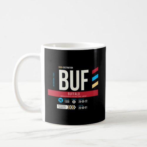 Buffalo Buf Airport Code Travel Day New York Coffee Mug