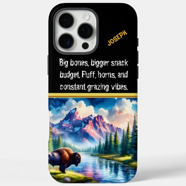 Buffalo by a Serene River in Nature Case-Mate iPhone Case (Back)