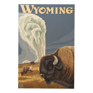 Buffalo by Old Faithful Vintage Travel Poster