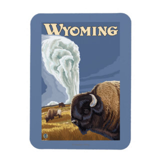 Buffalo by Old Faithful Vintage Travel Poster Magnet