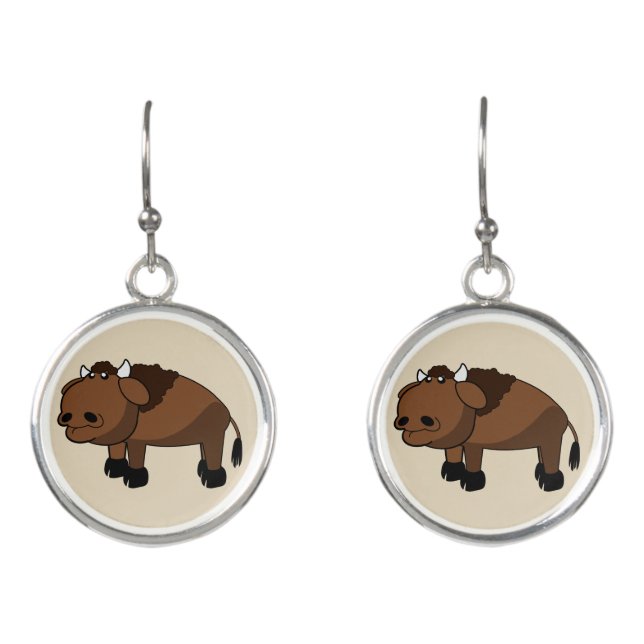 buffalo cartoon earrings (Front)