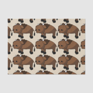 buffalo cartoon tissue paper