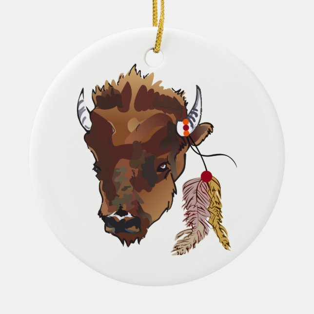 Buffalo Ceramic Ornament (Front)