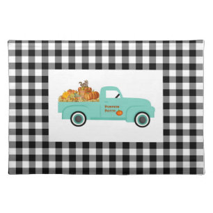 Buffalo Check and Blue Pumpkin Truck Placemat