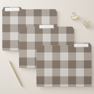 Buffalo Check Beige Cream Ivory Gingham File Folder