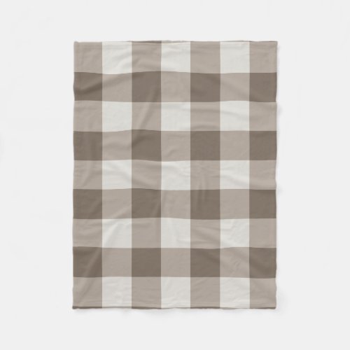 Buffalo Check Beige Cream Ivory Gingham Fleece Blanket