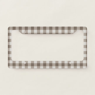 Buffalo Check Beige Cream Ivory Gingham License Plate Frame