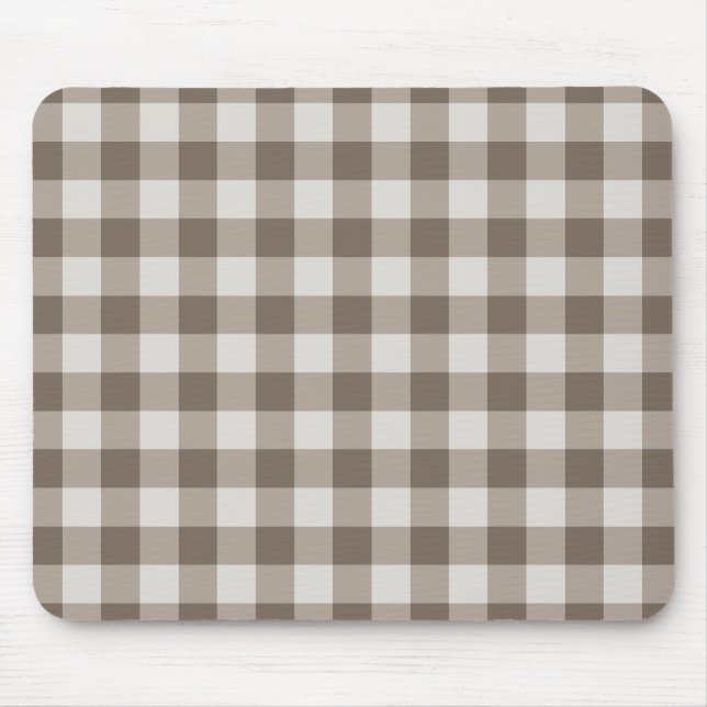 Buffalo Check Beige Cream Ivory Gingham Mouse Pad (Front)