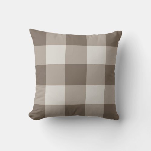 Buffalo Check Beige Cream Ivory Gingham Throw Pillow