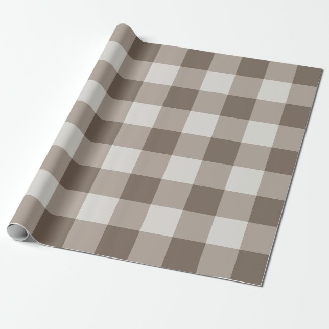 Buffalo Check Beige Cream Ivory Gingham Wrapping Paper (Unrolled)