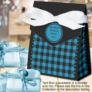Buffalo Check - Black and Blue - 4x2x5 Tent Favor Boxes