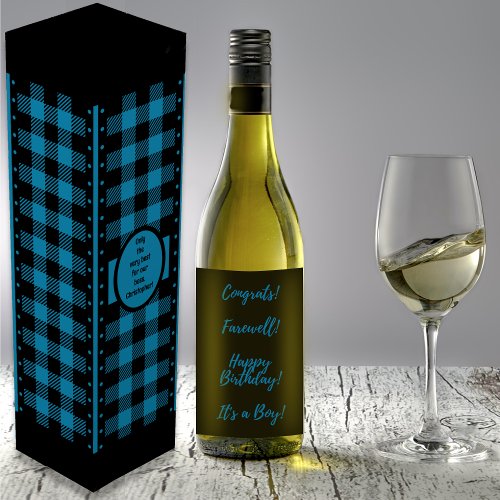 Buffalo Check Black and Blue Wine Box