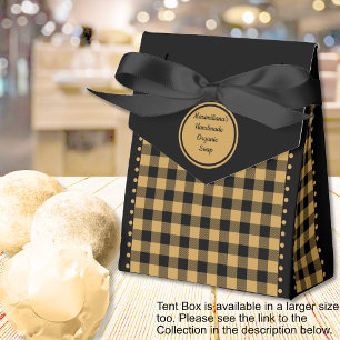 Buffalo Check - Black and Gold - 3x1.5x3.25 Tent Favor Boxes