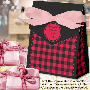 Buffalo Check - Black and Red - 4x2x5 Tent Favor Boxes