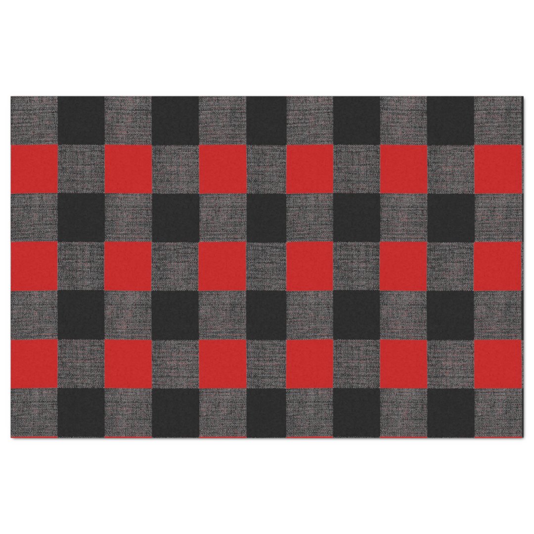 Buffalo Check Black and Red Tissue Paper | Zazzle