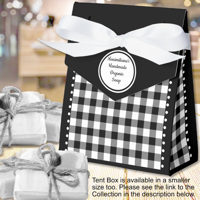 Buffalo Check - Black and White - 4x2x5 Tent Favor Boxes (Buffalo Check - Black and White - 4x2x5 Tent Favor Boxes by Leapfroglisics Shop)