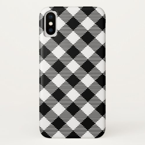 buffalo check black and white iPhone x case