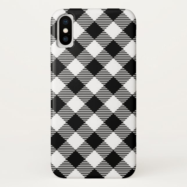 buffalo check, black and white Case-Mate iPhone case (Back)