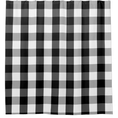 Buffalo Check Black and White Shower Curtain