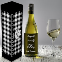 Buffalo Check Black and White Wine Box