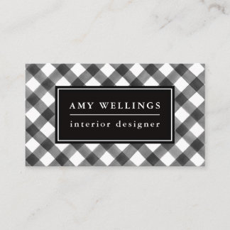 Buffalo Check Black & White Plaid Simple & Pretty Business Card