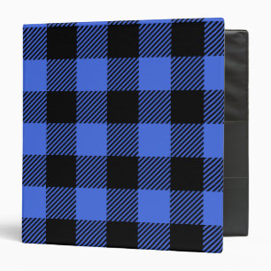 Buffalo Check Blue & Black Lumberjack Plaid Decor 3 Ring Binder